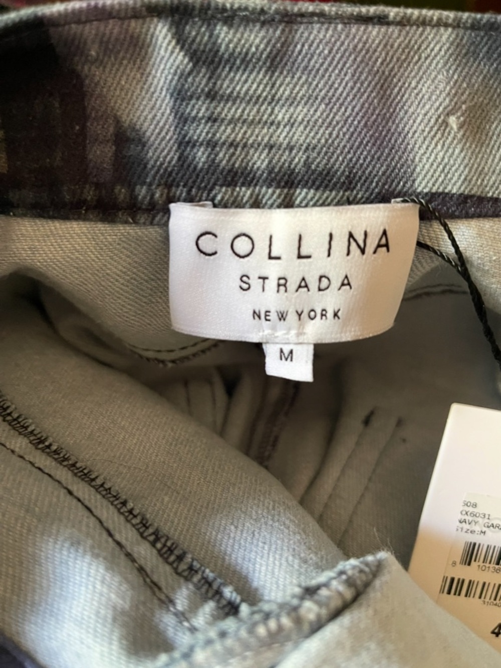 Designer: COLLINA STRADA Navy Garden Blur Bungee Avant Garde Pants Sz M 2 or 4 - Picture 10 of 11